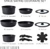 Picture of 13 Piece Pots and Pans Set - Safe Nonstick Cookware Set Detachable Handle, Kitchen Cookware with Removable Handle, RV Cookware, Oven Safe (Black)