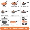 Picture of Pro Premier Pots and Pans Set Nonstick, 17 Pc Hard Anodized Kitchen Cookware Set, Ceramic Coated, Long Lasting Nonstick, Ultra Durable, Ergonomic Handles