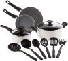 Picture of Cookware Set, 12 Piece Pots and Pans with Utensils, Nonstick Scratch Resistant Cooking Surface Compatible with All Stoves, Nylon and Aluminum, Cream